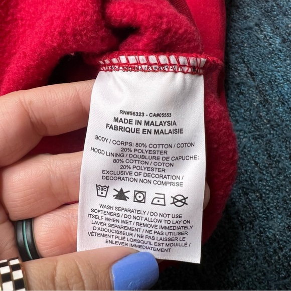 Nike Jordan 1 Jumpan Holiday Pullover Hoodie in Red - Picture 5 of 6